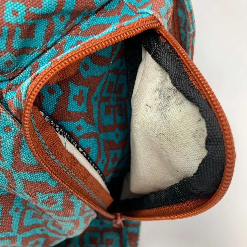 KAVU Rope Sling Bag Crossbody Desert Mosaic Brown Teal Hiking Camping NICE